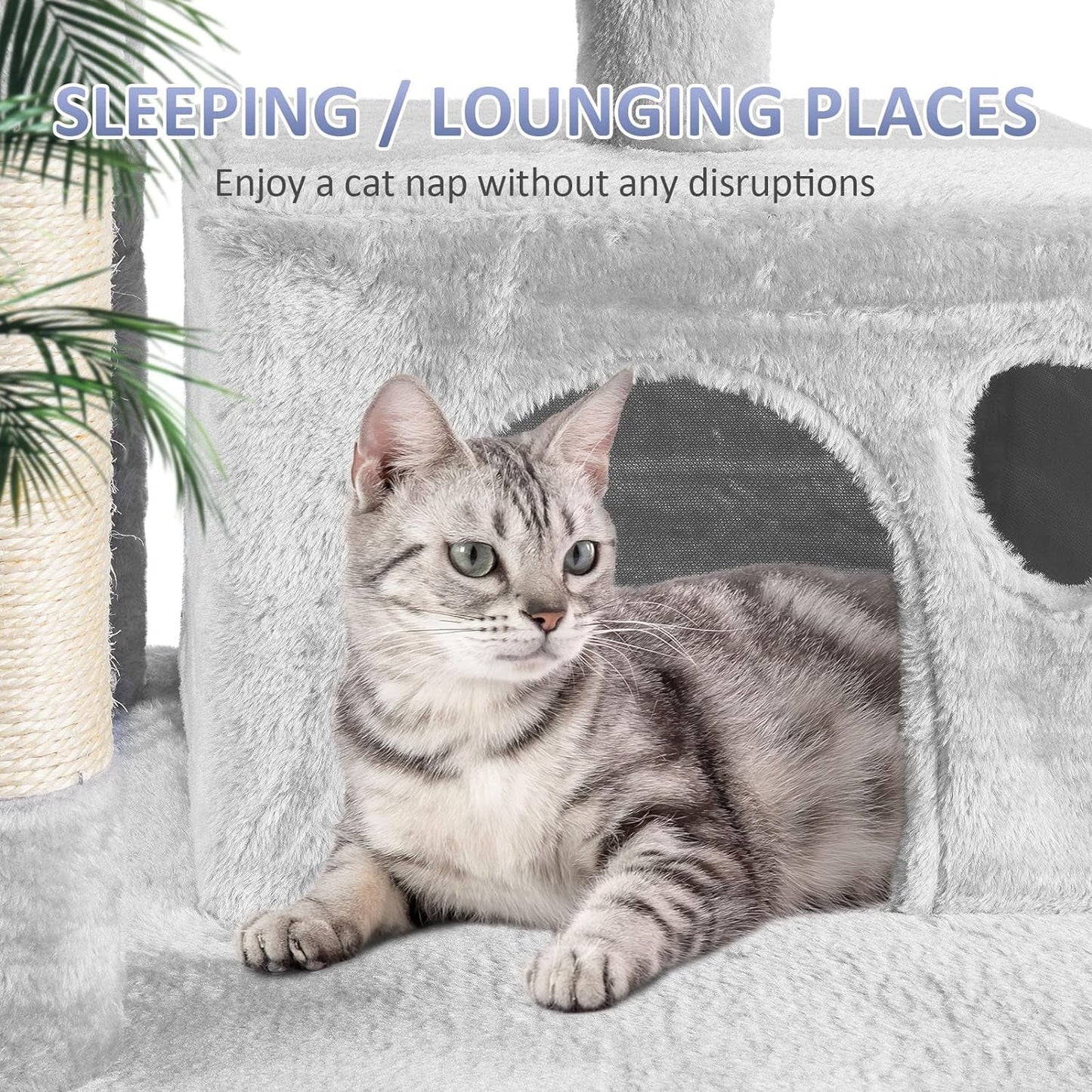 Cat Tree for Indoor Cats, 65.5 Inches Multi - Level Cat Tower Cat Tree with Hammock, Scratching Posts, Top Perch, Ladder, Cat Activity Tree Cat Condo with Toys, Cat Climbing Tower for Kitten Play - pet needs313041261201Cat Tree for Indoor Cats, 65.5 Inches Multi - Level Cat Tower Cat Tree with Hammock, Scratching Posts, Top Perch, Ladder, Cat Activity Tree Cat Condo with Toys, Cat Climbing Tower for Kitten Playpet needs