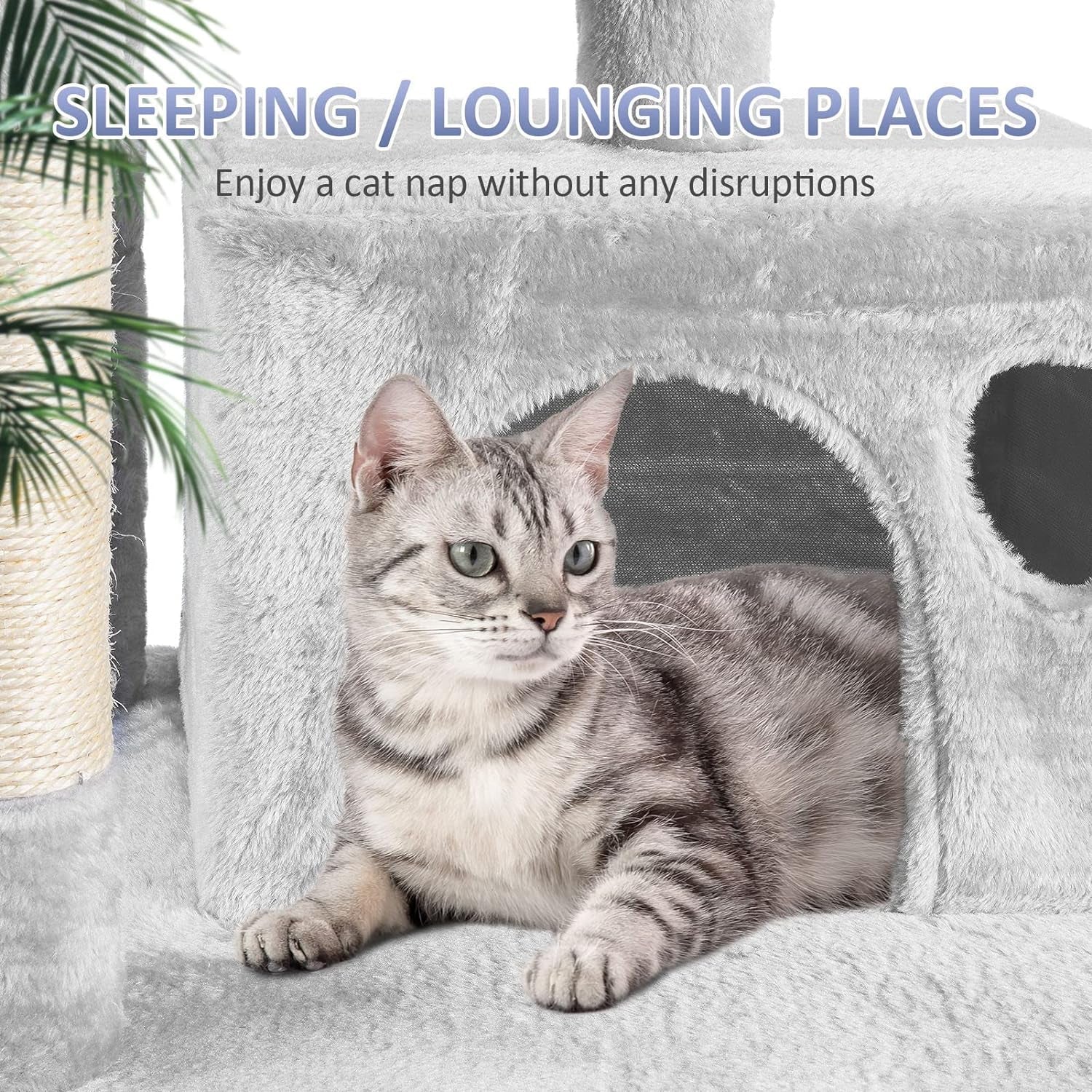 Cat Tree for Indoor Cats, 65.5 Inches Multi - Level Cat Tower Cat Tree with Hammock, Scratching Posts, Top Perch, Ladder, Cat Activity Tree Cat Condo with Toys, Cat Climbing Tower for Kitten Play - pet needs313041261201Cat Tree for Indoor Cats, 65.5 Inches Multi - Level Cat Tower Cat Tree with Hammock, Scratching Posts, Top Perch, Ladder, Cat Activity Tree Cat Condo with Toys, Cat Climbing Tower for Kitten Playpet needs