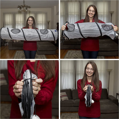 Cat Tunnel for Indoor Cats Collapsible Pop - Up Pet Tube Peek Hole Hideaway Play Toys for Cats with Ball - pet needs711181710816Cat Tunnel for Indoor Cats Collapsible Pop - Up Pet Tube Peek Hole Hideaway Play Toys for Cats with BallGreyOne WayOne Waypet needs