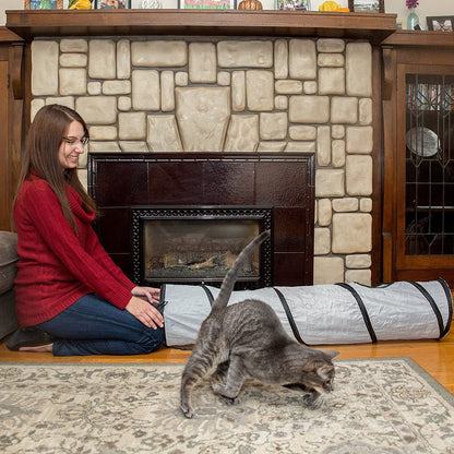 Cat Tunnel for Indoor Cats Collapsible Pop - Up Pet Tube Peek Hole Hideaway Play Toys for Cats with Ball - pet needs711181710816Cat Tunnel for Indoor Cats Collapsible Pop - Up Pet Tube Peek Hole Hideaway Play Toys for Cats with BallGreyOne WayOne Waypet needs