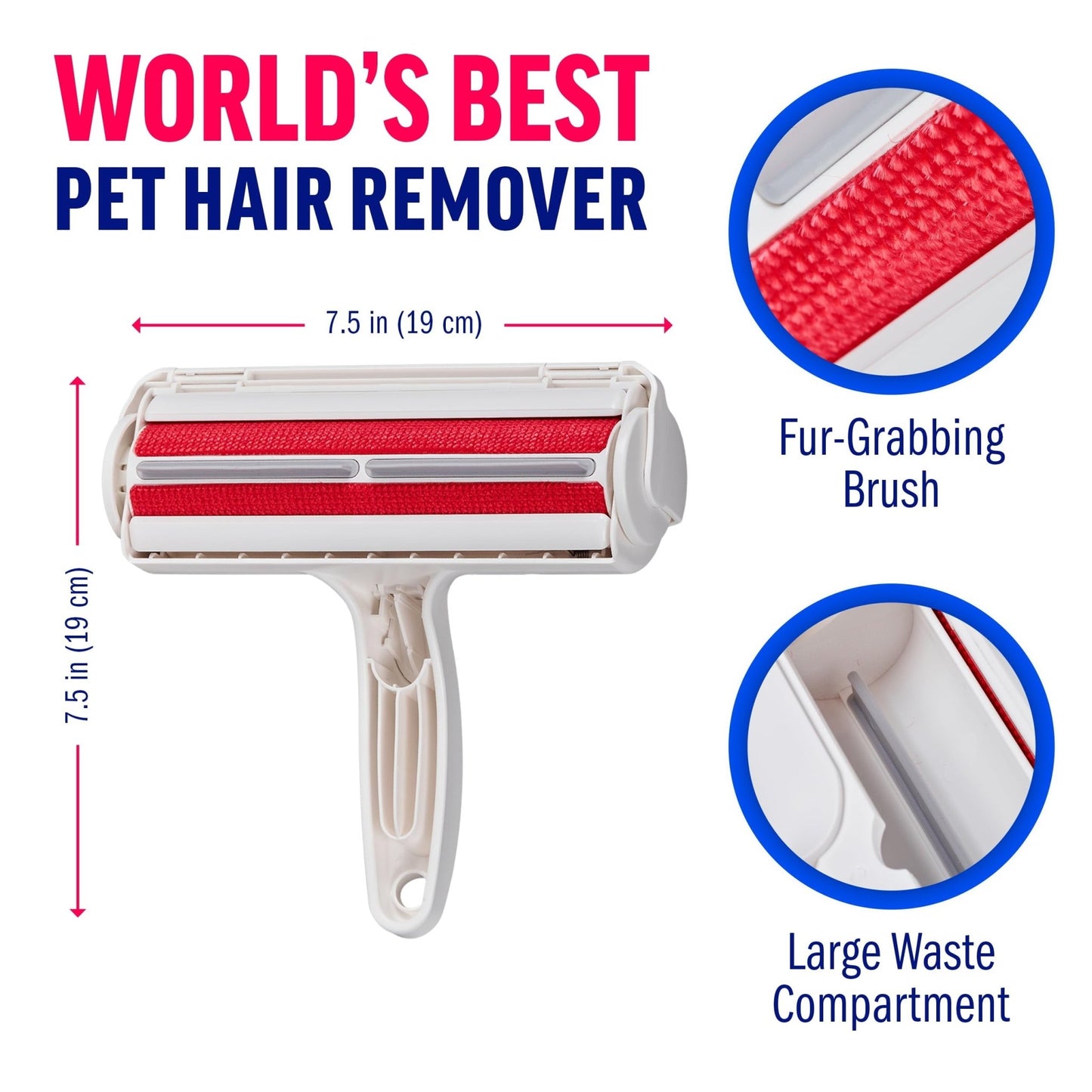 Chom Chom Roller Pet Hair Remover and Reusable Lint Roller - Cat and Dog Hair Remover for Furniture, Couch, Carpet, Clothing and Bedding - pet needs313112089000Chom Chom Roller Pet Hair Remover and Reusable Lint Roller - Cat and Dog Hair Remover for Furniture, Couch, Carpet, Clothing and BeddingSinglepet needs