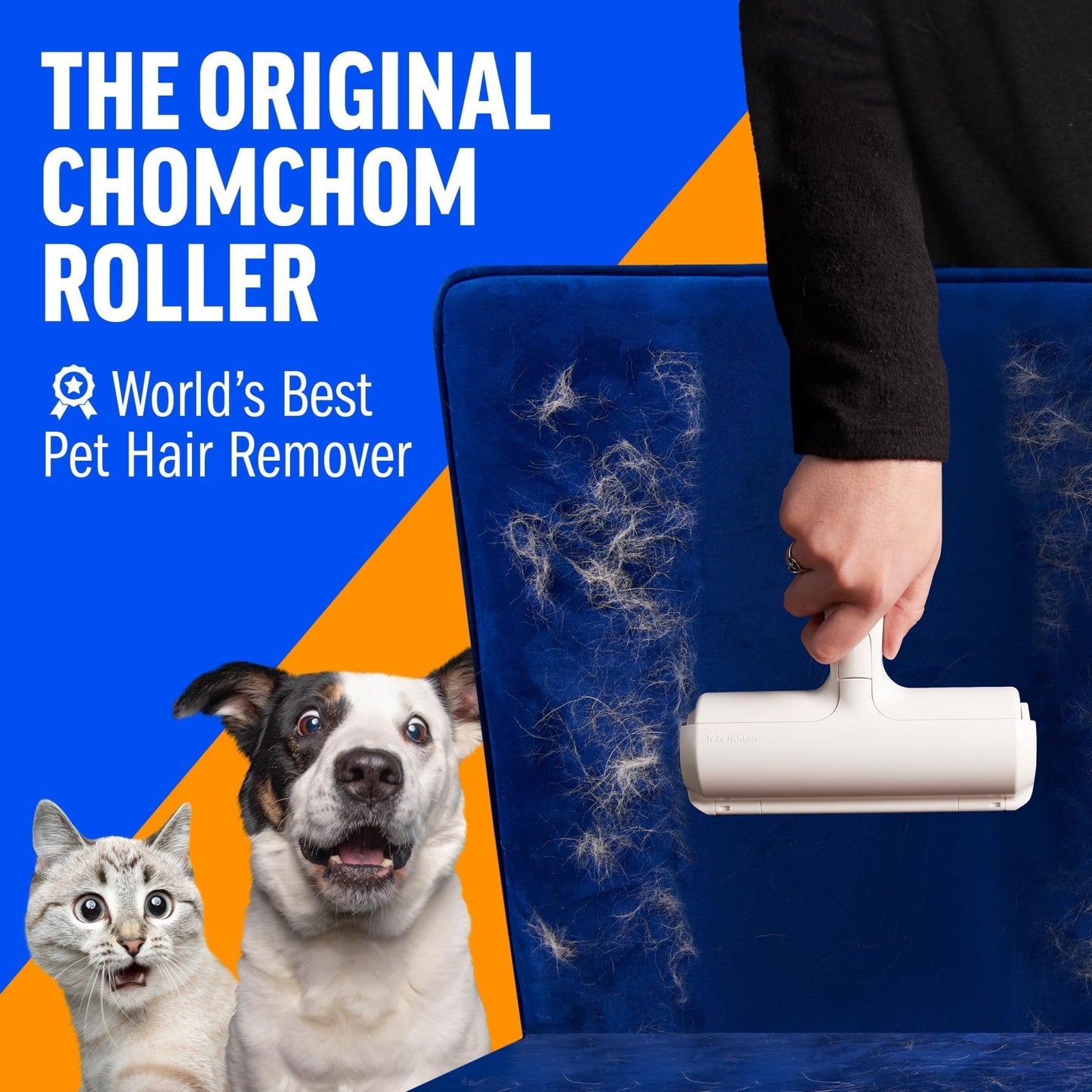 Chom Chom Roller Pet Hair Remover and Reusable Lint Roller - Cat and Dog Hair Remover for Furniture, Couch, Carpet, Clothing and Bedding - pet needs313112089000Chom Chom Roller Pet Hair Remover and Reusable Lint Roller - Cat and Dog Hair Remover for Furniture, Couch, Carpet, Clothing and BeddingSinglepet needs