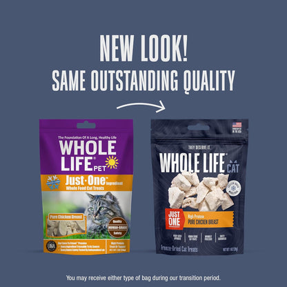 Whole Life Cat Just One Chicken Freeze Dried Cat Treats - Human Grade High Prote