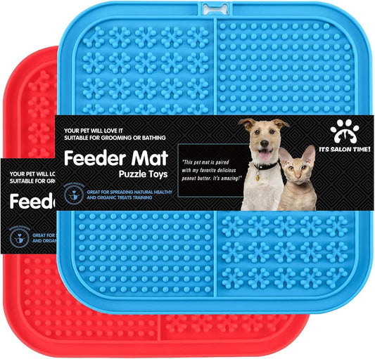 Dog Slow Feeders Helps Reduce Boredom & Anxiety丨Feeder Mat for Yogurt or Peanut Butter丨Dog Puzzle Toy Alternative to a Slow Feeder Dog Bowl丨Interactive Dog Toy Help for Nail Trimming丨Bathing
