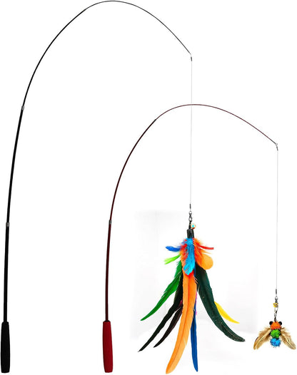 Cat Toys Interactive for Indoor Cats, 2PCS Ultra-Long Teaser(50"+38"