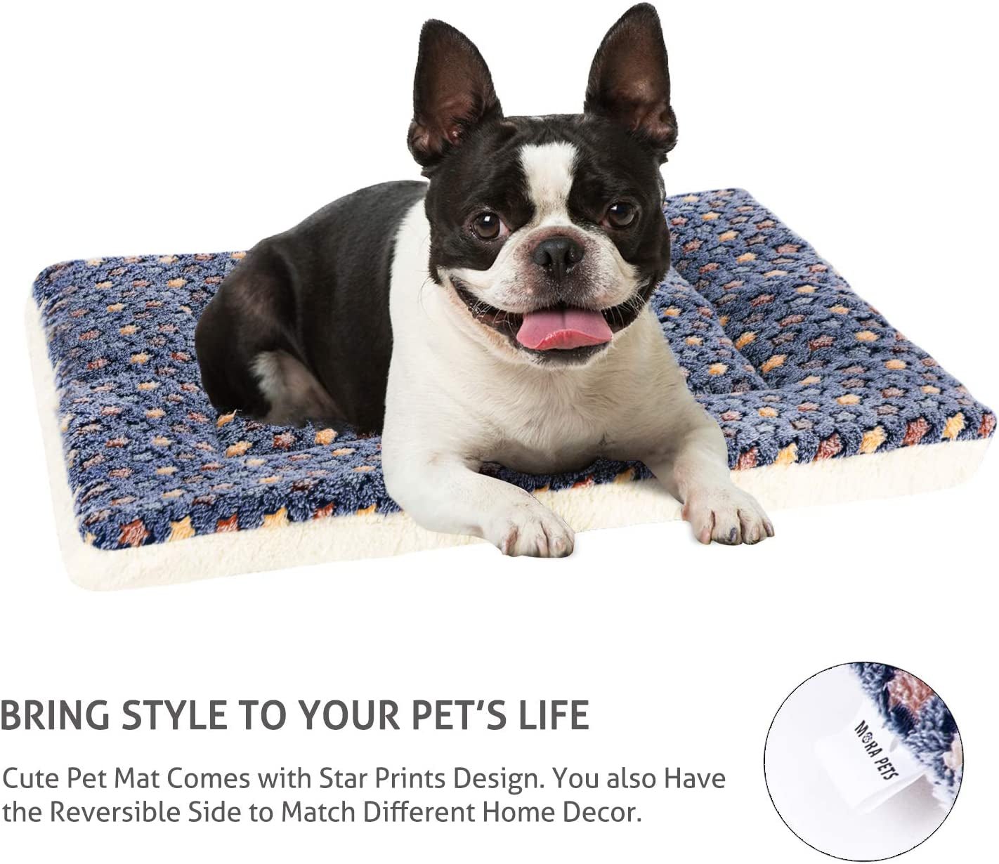 Dog Bed Crate Pad Ultra Soft Pet Bed with Cute Star Print Washable Crate Mat for Large Medium Small Dogs Reversible Fleece Dog Crate Kennel Mat Cat Bed Liner 23 X 18 Inch Dark Blue - pet needs7445007427499Dog Bed Crate Pad Ultra Soft Pet Bed with Cute Star Print Washable Crate Mat for Large Medium Small Dogs Reversible Fleece Dog Crate Kennel Mat Cat Bed Liner 23 X 18 Inch Dark BlueDark Blue24 - Inch24 - Inchpet needs