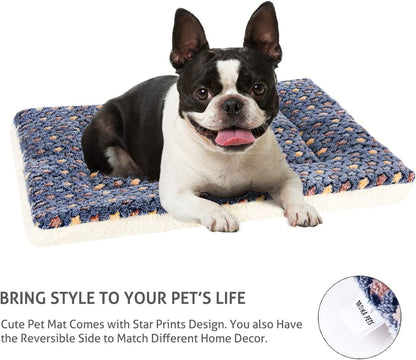 Dog Bed Crate Pad Ultra Soft Pet Bed with Cute Star Print Washable Crate Mat for Large Medium Small Dogs Reversible Fleece Dog Crate Kennel Mat Cat Bed Liner 23 X 18 Inch Dark Blue - pet needs7445007427499Dog Bed Crate Pad Ultra Soft Pet Bed with Cute Star Print Washable Crate Mat for Large Medium Small Dogs Reversible Fleece Dog Crate Kennel Mat Cat Bed Liner 23 X 18 Inch Dark BlueDark Blue24 - Inch24 - Inchpet needs