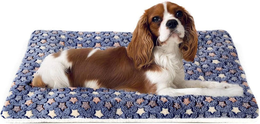 Dog Bed Crate Pad Ultra Soft Pet Bed with Cute Star Print Washable Crate Mat for Large Medium Small Dogs Reversible Fleece Dog Crate Kennel Mat Cat Bed Liner 23 X 18 Inch Dark Blue - pet needs7445007427499Dog Bed Crate Pad Ultra Soft Pet Bed with Cute Star Print Washable Crate Mat for Large Medium Small Dogs Reversible Fleece Dog Crate Kennel Mat Cat Bed Liner 23 X 18 Inch Dark BlueDark Blue24 - Inch24 - Inchpet needs