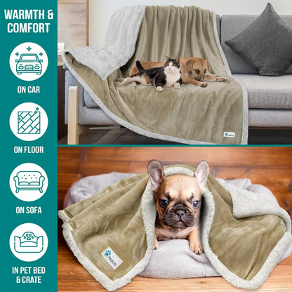 Dog Blanket for Bed, XL Pet Blanket Large Dogs, Fleece Furniture Couch Cover Protector Sofa Car Crate Kennel, Soft Sherpa Cat Throw Plush Reversible Washable, Twin 60X80 Taupe - pet needs7445024355362Dog Blanket for Bed, XL Pet Blanket Large Dogs, Fleece Furniture Couch Cover Protector Sofa Car Crate Kennel, Soft Sherpa Cat Throw Plush Reversible Washable, Twin 60X80 TaupeTaupeX - Large - 80 X 60 InchesX - Large - 80 X 60 Inchespet needs