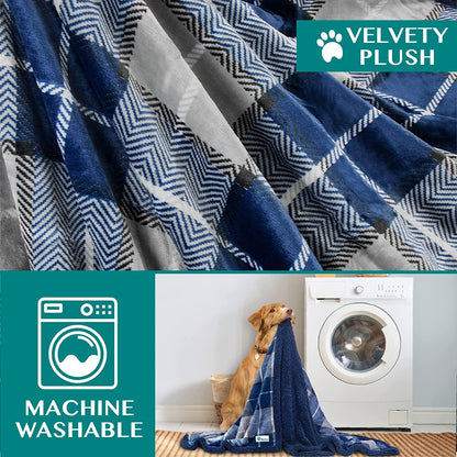Dog Blanket for Bed, XL Pet Blanket Large Dogs, Fleece Furniture Couch Cover Protector Sofa Car Crate Kennel, Soft Sherpa Cat Throw Plush Reversible Washable, Twin 60X80 Plaid Navy Blue - pet needs705353556661Dog Blanket for Bed, XL Pet Blanket Large Dogs, Fleece Furniture Couch Cover Protector Sofa Car Crate Kennel, Soft Sherpa Cat Throw Plush Reversible Washable, Twin 60X80 Plaid Navy BluePlaid NavyX - Large - 80 X 60 InchesX - Large - 80 X 60 Inchespet needs