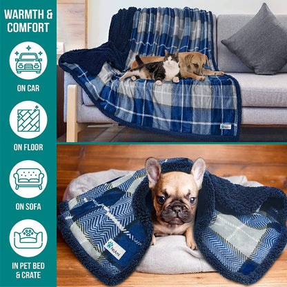 Dog Blanket for Bed, XL Pet Blanket Large Dogs, Fleece Furniture Couch Cover Protector Sofa Car Crate Kennel, Soft Sherpa Cat Throw Plush Reversible Washable, Twin 60X80 Plaid Navy Blue - pet needs705353556661Dog Blanket for Bed, XL Pet Blanket Large Dogs, Fleece Furniture Couch Cover Protector Sofa Car Crate Kennel, Soft Sherpa Cat Throw Plush Reversible Washable, Twin 60X80 Plaid Navy BluePlaid NavyX - Large - 80 X 60 InchesX - Large - 80 X 60 Inchespet needs