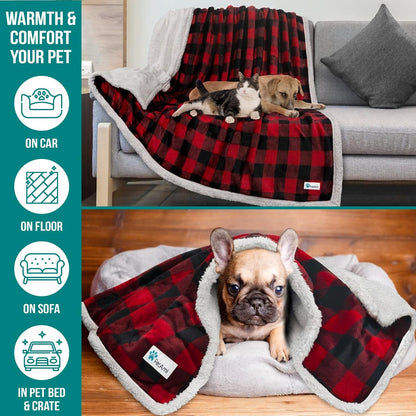 Dog Blanket for Medium Large Dogs, Pet Bed Blanket Cat Puppy Kitten, Fleece Furniture Couch Cover Protector Sofa Car, Soft Sherpa Dog Throw Plush Reversible Washable, 40X60 Checker Red - pet needs7445043179123Dog Blanket for Medium Large Dogs, Pet Bed Blanket Cat Puppy Kitten, Fleece Furniture Couch Cover Protector Sofa Car, Soft Sherpa Dog Throw Plush Reversible Washable, 40X60 Checker RedCheckered RedLarge - 60 X 40 InchesLarge - 60 X 40 Inchespet needs
