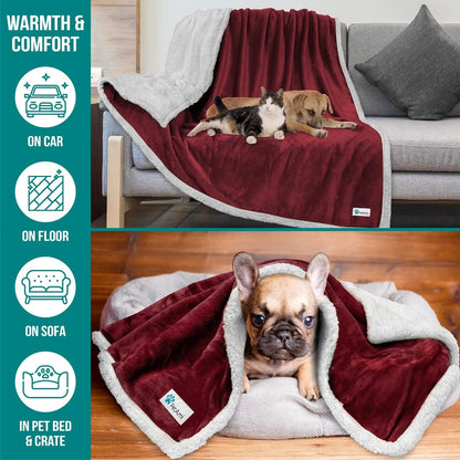 Dog Blanket for Small Medium Dogs, Pet Bed Blanket Cat Puppy Kitten, Fleece Furniture Couch Cover Protector Sofa Car, Soft Sherpa Dog Throw Plush Reversible Washable, Mini 29X40 Maroon Red - pet needs711181169881Dog Blanket for Small Medium Dogs, Pet Bed Blanket Cat Puppy Kitten, Fleece Furniture Couch Cover Protector Sofa Car, Soft Sherpa Dog Throw Plush Reversible Washable, Mini 29X40 Maroon RedWineMedium - 29 X 40 InchesMedium - 29 X 40 Inchespet needs