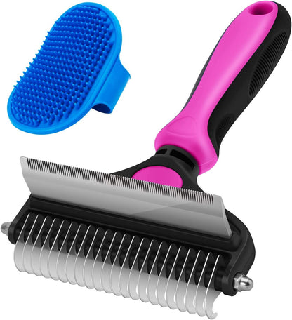 Dog Brush and Cat Brush, 2 in 1 Pet Undercoat Rake Grooming Tool for Deshedding, Mats & Tangles Removing, Shedding Brush and Dematting Comb for Large Small Dogs & Cats' Long & Short Hair Remover - pet needs7445032484412Dog Brush and Cat Brush, 2 in 1 Pet Undercoat Rake Grooming Tool for Deshedding, Mats & Tangles Removing, Shedding Brush and Dematting Comb for Large Small Dogs & Cats' Long & Short Hair Removerpet needs