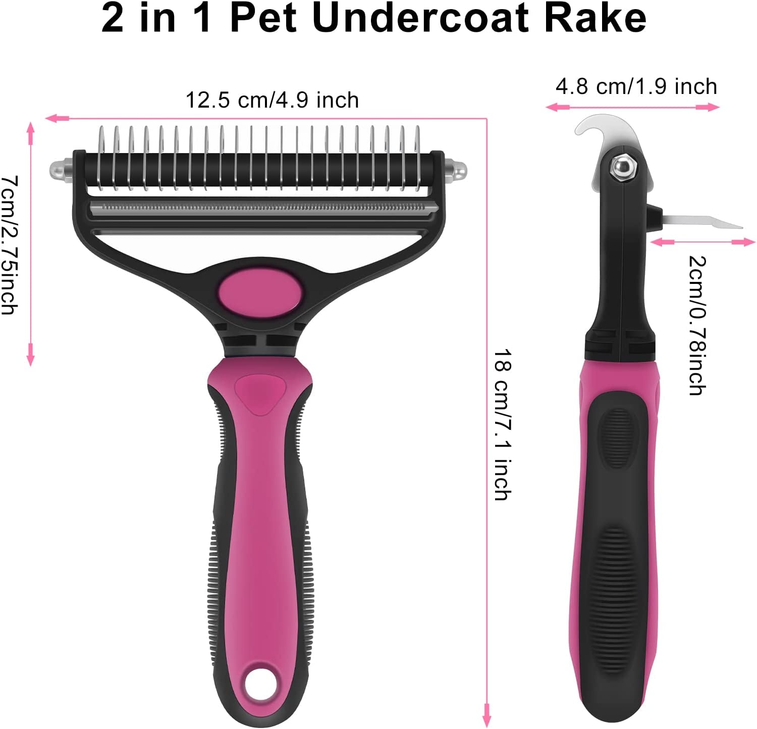 Dog Brush and Cat Brush, 2 in 1 Pet Undercoat Rake Grooming Tool for Deshedding, Mats & Tangles Removing, Shedding Brush and Dematting Comb for Large Small Dogs & Cats' Long & Short Hair Remover - pet needs7445032484412Dog Brush and Cat Brush, 2 in 1 Pet Undercoat Rake Grooming Tool for Deshedding, Mats & Tangles Removing, Shedding Brush and Dematting Comb for Large Small Dogs & Cats' Long & Short Hair Removerpet needs
