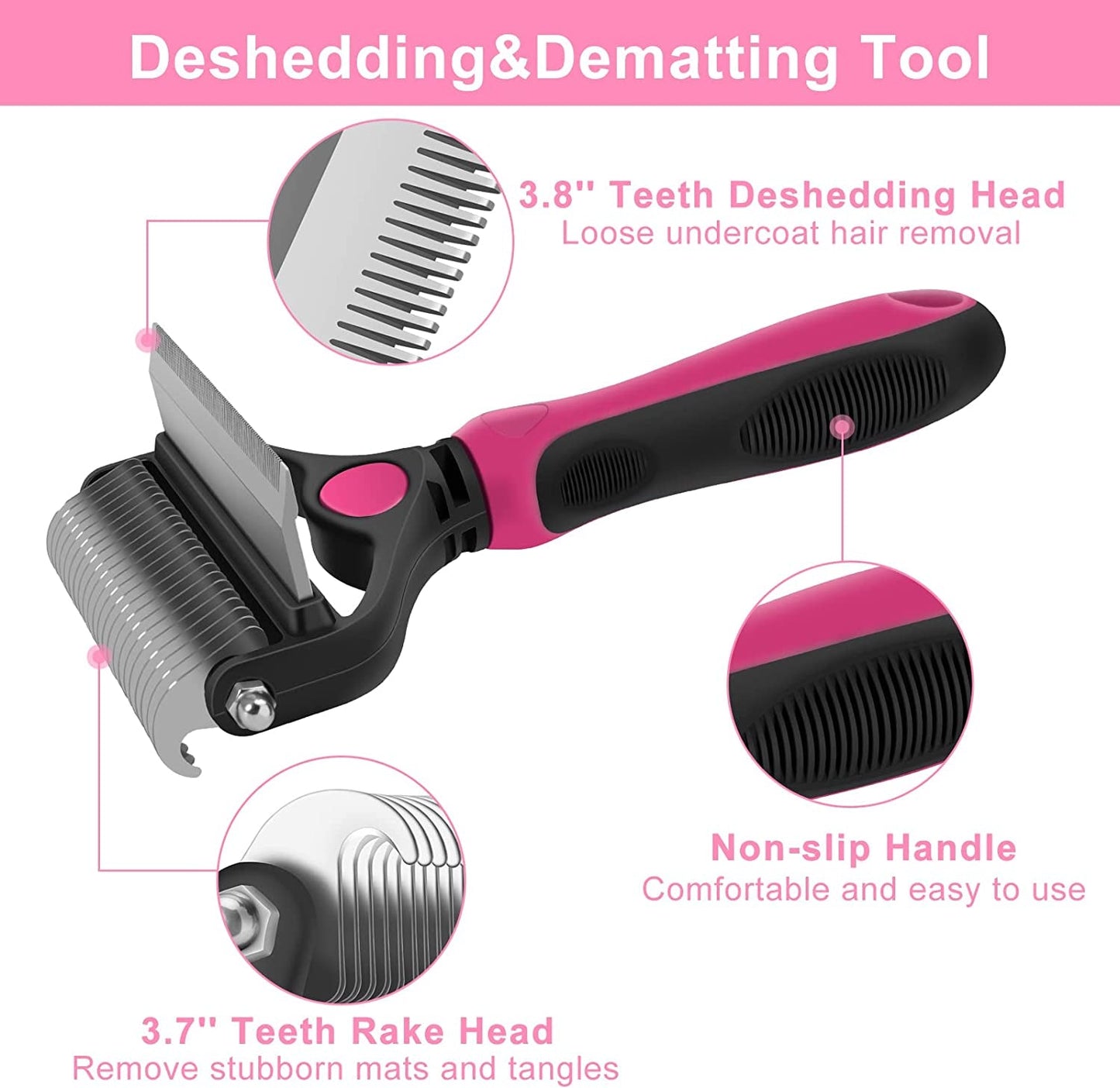 Dog Brush and Cat Brush, 2 in 1 Pet Undercoat Rake Grooming Tool for Deshedding, Mats & Tangles Removing, Shedding Brush and Dematting Comb for Large Small Dogs & Cats' Long & Short Hair Remover - pet needs7445032484412Dog Brush and Cat Brush, 2 in 1 Pet Undercoat Rake Grooming Tool for Deshedding, Mats & Tangles Removing, Shedding Brush and Dematting Comb for Large Small Dogs & Cats' Long & Short Hair Removerpet needs