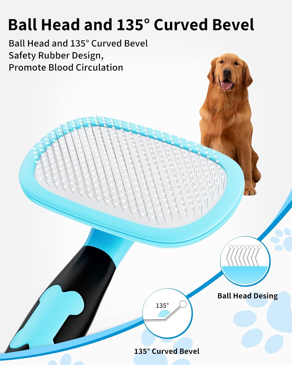 Dog Brush & Cat Brush - Slicker Pet Grooming Brush - Shedding Grooming Tools(Blue) - pet needs313052038014Dog Brush & Cat Brush - Slicker Pet Grooming Brush - Shedding Grooming Tools(Blue)BlueLargeLargepet needs