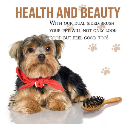 Dog Brush, Double Sided Pet Slicker Brush with Bamboo Handle for Dogs and Cats Long Hair Pets Grooming Comb for Removing Shedding, Tangles and Dead Undercoat - pet needs744110294972Dog Brush, Double Sided Pet Slicker Brush with Bamboo Handle for Dogs and Cats Long Hair Pets Grooming Comb for Removing Shedding, Tangles and Dead UndercoatDog Brush - 01pet needs