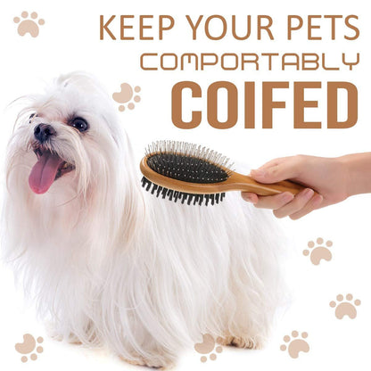 Dog Brush, Double Sided Pet Slicker Brush with Bamboo Handle for Dogs and Cats Long Hair Pets Grooming Comb for Removing Shedding, Tangles and Dead Undercoat - pet needs744110294972Dog Brush, Double Sided Pet Slicker Brush with Bamboo Handle for Dogs and Cats Long Hair Pets Grooming Comb for Removing Shedding, Tangles and Dead UndercoatDog Brush - 01pet needs
