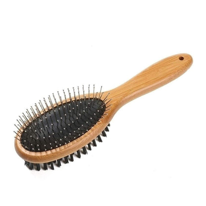 Dog Brush, Double Sided Pet Slicker Brush with Bamboo Handle for Dogs and Cats Long Hair Pets Grooming Comb for Removing Shedding, Tangles and Dead Undercoat - pet needs744110294972Dog Brush, Double Sided Pet Slicker Brush with Bamboo Handle for Dogs and Cats Long Hair Pets Grooming Comb for Removing Shedding, Tangles and Dead UndercoatDog Brush - 01pet needs