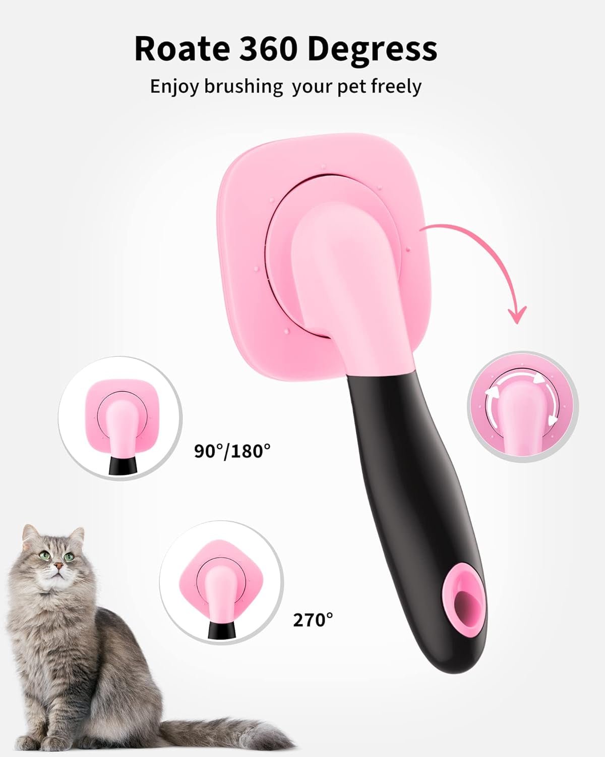 Dog & Cat Grooming Brush - Slicker Shedding Tools (Pink) - pet needs744110593839Dog & Cat Grooming Brush - Slicker Shedding Tools (Pink)PinkSmallSmallpet needs