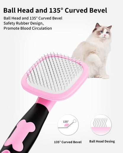 Dog & Cat Grooming Brush - Slicker Shedding Tools (Pink) - pet needs744110593839Dog & Cat Grooming Brush - Slicker Shedding Tools (Pink)PinkSmallSmallpet needs