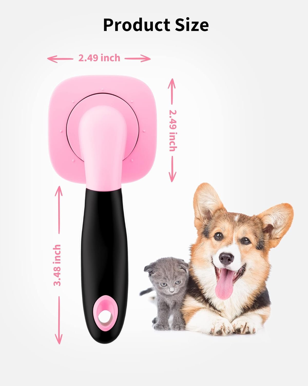 Dog & Cat Grooming Brush - Slicker Shedding Tools (Pink) - pet needs744110593839Dog & Cat Grooming Brush - Slicker Shedding Tools (Pink)PinkSmallSmallpet needs