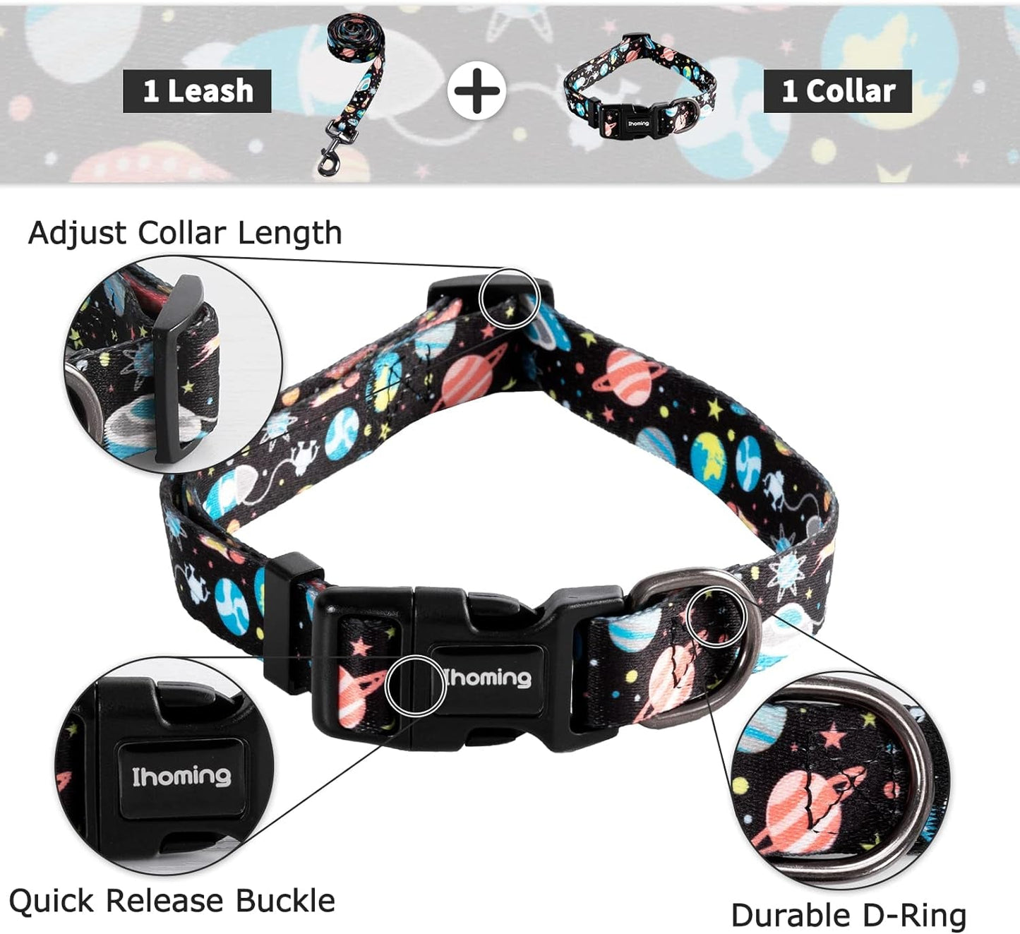 Dog Collar and Leash Set for Daily Outdoor Walking Running Training, Space Design for Small Boys Girls Dogs Cats Pets, S - Up to 20LBS - pet needs7445031548542Dog Collar and Leash Set for Daily Outdoor Walking Running Training, Space Design for Small Boys Girls Dogs Cats Pets, S - Up to 20LBSB - SpaceSmall (Pack Of 1)Small (Pack Of 1)pet needs
