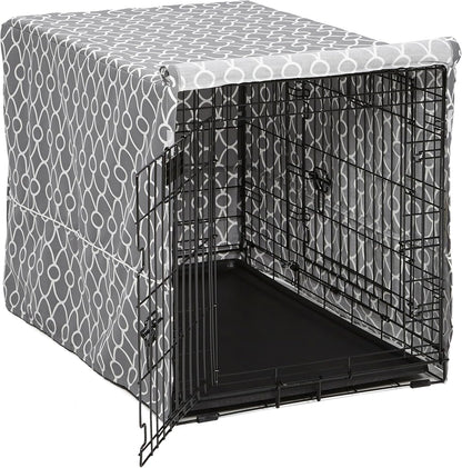 Dog Crate Cover with Teflon Fabric Protector, Poly - Cotton Privacy Kennel Cover Fits Most 36 - Inch Crates, Gray Designer Print, Washable, Reduces Barking - pet needs7445030468469Dog Crate Cover with Teflon Fabric Protector, Poly - Cotton Privacy Kennel Cover Fits Most 36 - Inch Crates, Gray Designer Print, Washable, Reduces BarkingGray Geometric Pattern36 - Inch36 - Inchpet needs