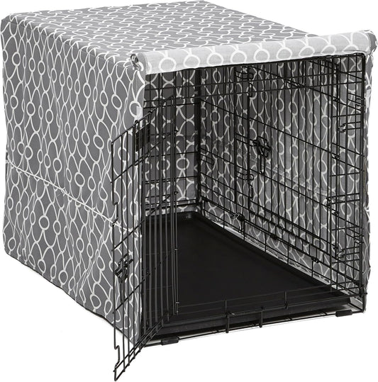 Dog Crate Cover with Teflon Fabric Protector, Poly - Cotton Privacy Kennel Cover Fits Most 36 - Inch Crates, Gray Designer Print, Washable, Reduces Barking - pet needs7445030468469Dog Crate Cover with Teflon Fabric Protector, Poly - Cotton Privacy Kennel Cover Fits Most 36 - Inch Crates, Gray Designer Print, Washable, Reduces BarkingGray Geometric Pattern36 - Inch36 - Inchpet needs