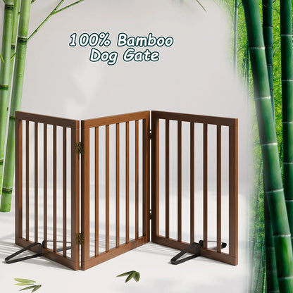 Dog Gate for Inside,Bamboo Freestanding Pet Gate for Doorways,Indoor, 24" Espresso - pet needs313040159134Dog Gate for Inside,Bamboo Freestanding Pet Gate for Doorways,Indoor, 24" EspressoEspresso33pet needs