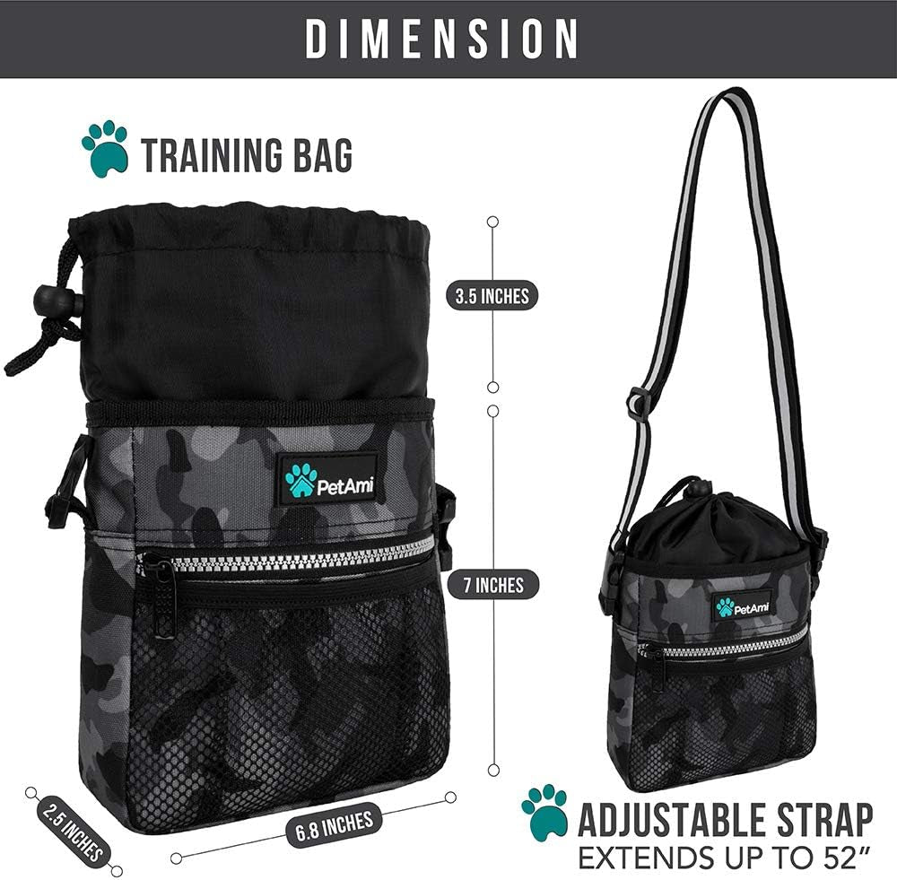 Dog Treat Pouch, Pet Treat Pouch for Training, Dog Walking Bag Holder for Kibbles, Pet Food Toy, Dog Trainer Essentials Supplies, Poop Bag Dispenser, 3 Ways to Wear (Camo Black) - pet needs313042538517Dog Treat Pouch, Pet Treat Pouch for Training, Dog Walking Bag Holder for Kibbles, Pet Food Toy, Dog Trainer Essentials Supplies, Poop Bag Dispenser, 3 Ways to Wear (Camo Black)Camo BlackOne SizeOne Sizepet needs