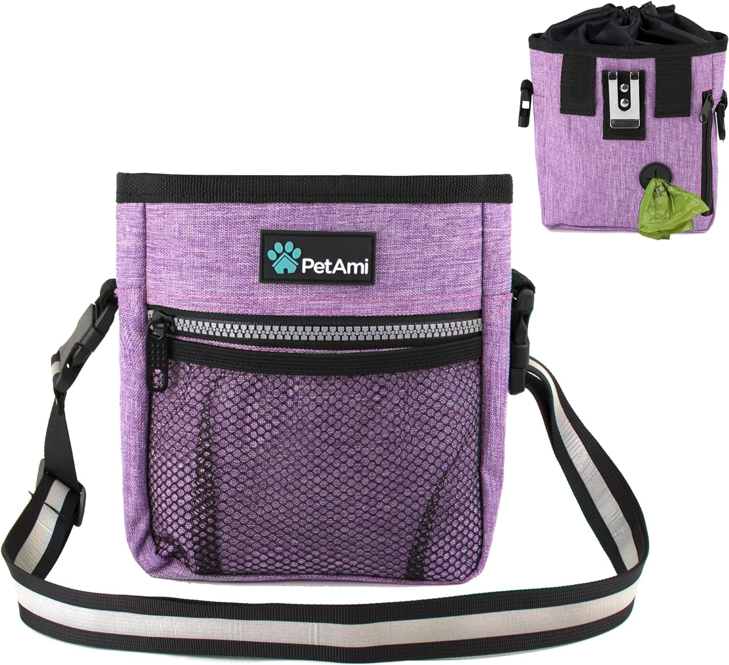 Dog Treat Pouch, Pet Treat Pouch for Training, Dog Walking Bag Holder for Kibbles, Pet Food Toy, Dog Trainer Essentials Supplies, Poop Bag Dispenser, 3 Ways to Wear (Purple) - pet needs744759111685Dog Treat Pouch, Pet Treat Pouch for Training, Dog Walking Bag Holder for Kibbles, Pet Food Toy, Dog Trainer Essentials Supplies, Poop Bag Dispenser, 3 Ways to Wear (Purple)Heather PurpleOne SizeOne Sizepet needs