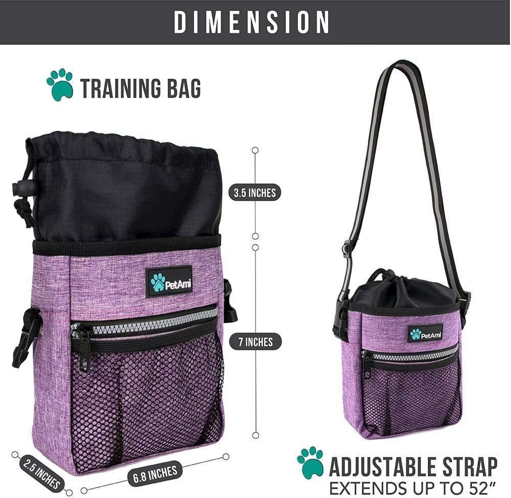 Dog Treat Pouch, Pet Treat Pouch for Training, Dog Walking Bag Holder for Kibbles, Pet Food Toy, Dog Trainer Essentials Supplies, Poop Bag Dispenser, 3 Ways to Wear (Purple) - pet needs744759111685Dog Treat Pouch, Pet Treat Pouch for Training, Dog Walking Bag Holder for Kibbles, Pet Food Toy, Dog Trainer Essentials Supplies, Poop Bag Dispenser, 3 Ways to Wear (Purple)Heather PurpleOne SizeOne Sizepet needs