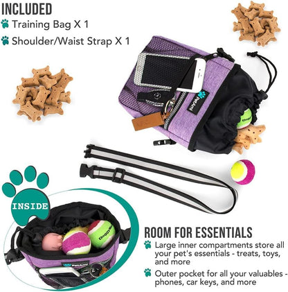 Dog Treat Pouch, Pet Treat Pouch for Training, Dog Walking Bag Holder for Kibbles, Pet Food Toy, Dog Trainer Essentials Supplies, Poop Bag Dispenser, 3 Ways to Wear (Purple) - pet needs744759111685Dog Treat Pouch, Pet Treat Pouch for Training, Dog Walking Bag Holder for Kibbles, Pet Food Toy, Dog Trainer Essentials Supplies, Poop Bag Dispenser, 3 Ways to Wear (Purple)Heather PurpleOne SizeOne Sizepet needs
