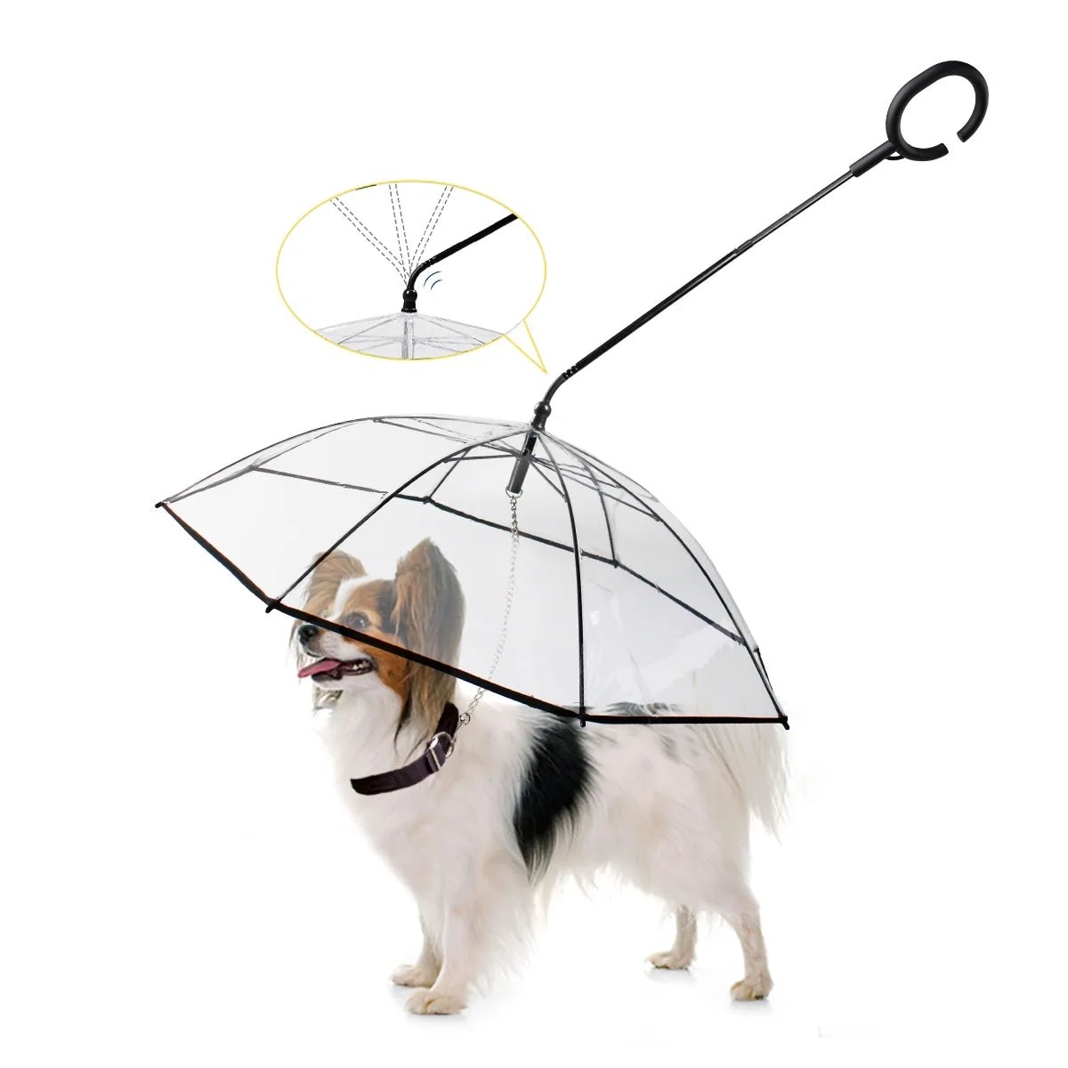 Dog Umbrella, Clear Pet Umbrella Flexible Handle Umbrella for Dog with Rope for Small Pets - pet needs726084477582Dog Umbrella, Clear Pet Umbrella Flexible Handle Umbrella for Dog with Rope for Small Petspet needs