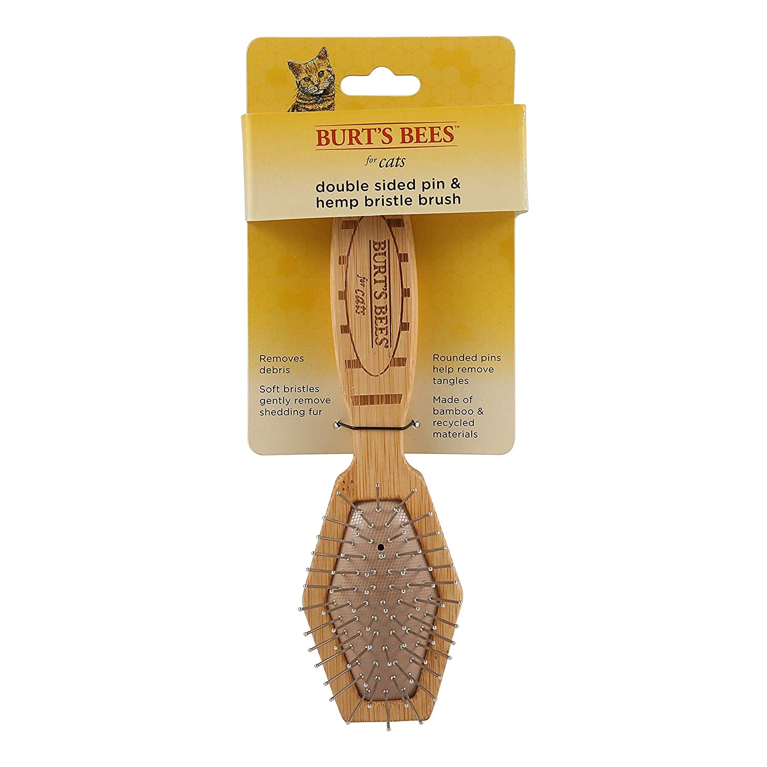 Double Sided Pin & Bristle Brush | Removes Loose Fur & Prevents Matting | Ideal for Daily Cat Grooming - pet needs313101265255Double Sided Pin & Bristle Brush | Removes Loose Fur & Prevents Matting | Ideal for Daily Cat GroomingDouble Sided Pin Bristle Brushpet needs