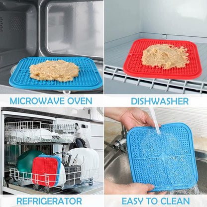 Dog Slow Feeders Helps Reduce Boredom & Anxiety丨Feeder Mat for Yogurt or Peanut Butter丨Dog Puzzle Toy Alternative to a Slow Feeder Dog Bowl丨Interactive Dog Toy Help for Nail Trimming丨Bathing
