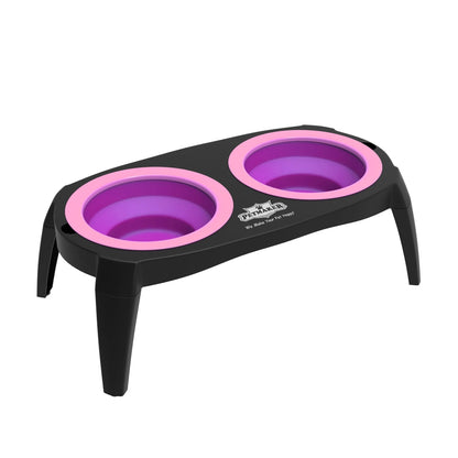 Elevated Pet Food Bowls with Non - Slip Collapsible Stand (Pink) - pet needs726084506848Elevated Pet Food Bowls with Non - Slip Collapsible Stand (Pink)pet needs