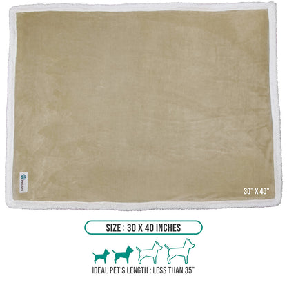 Washable Pet Blanket Fleece Dog Cat Bed Soft Sherpa Reversible Dog Blanket Warm