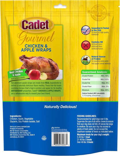 Gourmet Chicken & Apple Wrapped Dog Treats Wraps - Healthy & Natural Chicken & Apple Dog Training Treats for Small & Large Dogs - Inspected & Tested in USA (28 Oz.) - pet needs705353977824Gourmet Chicken & Apple Wrapped Dog Treats Wraps - Healthy & Natural Chicken & Apple Dog Training Treats for Small & Large Dogs - Inspected & Tested in USA (28 Oz.)Chicken Apple1.75 Pound (Pack Of 1)1.75 Pound (Pack Of 1)pet needs