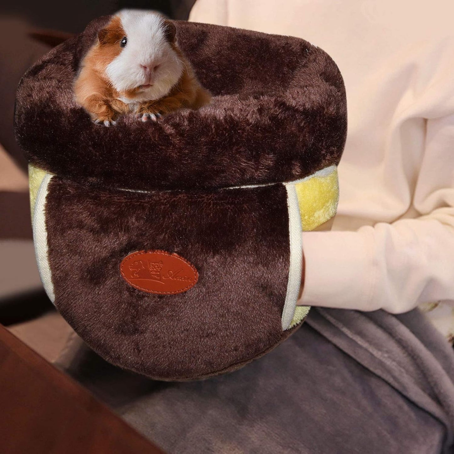 Guinea Pig Bed Cuddle Cave Warm Fleece Cozy House Bedding Sleeping Cushion Cage Nest for Small Animal Squirrel Chinchilla Hedgehog Cage Accessories Brown - pet needs313100390392Guinea Pig Bed Cuddle Cave Warm Fleece Cozy House Bedding Sleeping Cushion Cage Nest for Small Animal Squirrel Chinchilla Hedgehog Cage Accessories BrownBrown1Pcs1Pcspet needs