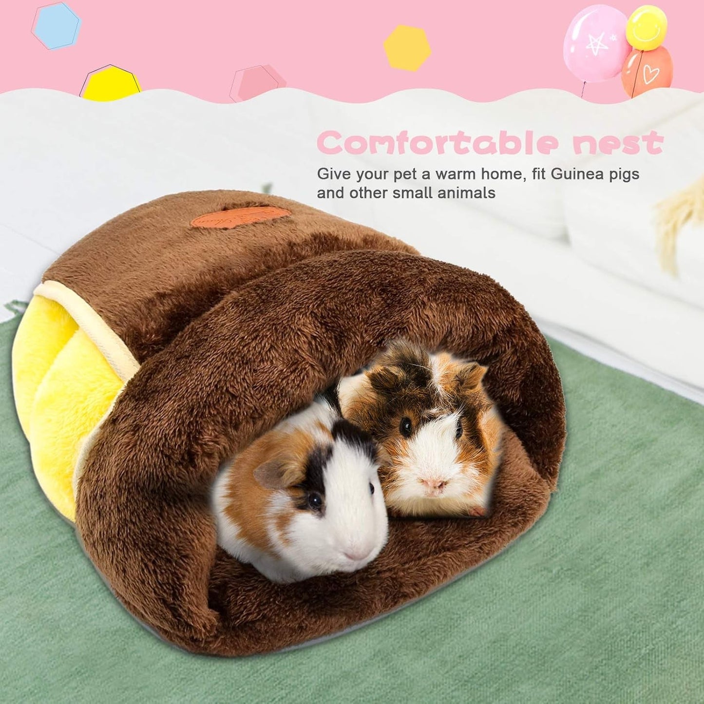 Guinea Pig Bed Cuddle Cave Warm Fleece Cozy House Bedding Sleeping Cushion Cage Nest for Small Animal Squirrel Chinchilla Hedgehog Cage Accessories Brown - pet needs313100390392Guinea Pig Bed Cuddle Cave Warm Fleece Cozy House Bedding Sleeping Cushion Cage Nest for Small Animal Squirrel Chinchilla Hedgehog Cage Accessories BrownBrown1Pcs1Pcspet needs