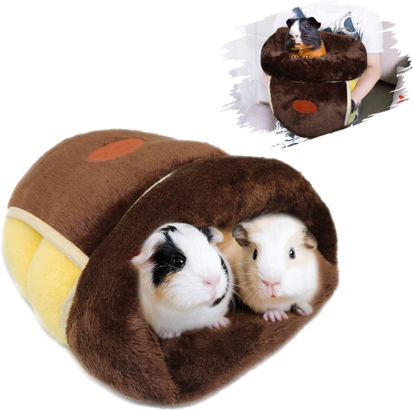 Guinea Pig Bed Cuddle Cave Warm Fleece Cozy House Bedding Sleeping Cushion Cage Nest for Small Animal Squirrel Chinchilla Hedgehog Cage Accessories Brown - pet needs313100390392Guinea Pig Bed Cuddle Cave Warm Fleece Cozy House Bedding Sleeping Cushion Cage Nest for Small Animal Squirrel Chinchilla Hedgehog Cage Accessories BrownBrown1Pcs1Pcspet needs