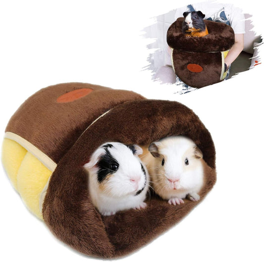 Guinea Pig Bed Cuddle Cave Warm Fleece Cozy House Bedding Sleeping Cushion Cage Nest for Small Animal Squirrel Chinchilla Hedgehog Cage Accessories Brown - pet needs313100390392Guinea Pig Bed Cuddle Cave Warm Fleece Cozy House Bedding Sleeping Cushion Cage Nest for Small Animal Squirrel Chinchilla Hedgehog Cage Accessories BrownBrown1Pcs1Pcspet needs