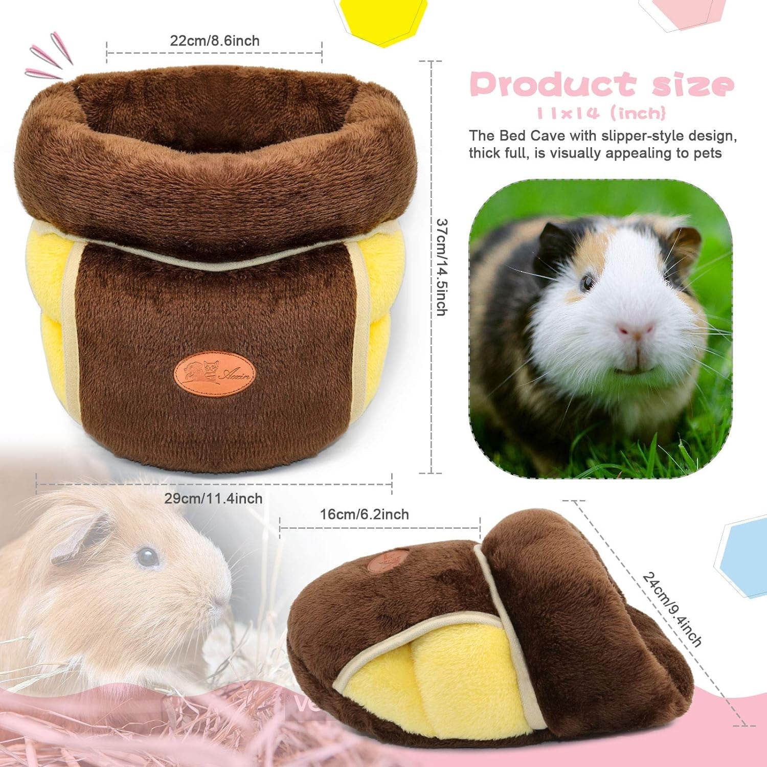 Guinea Pig Bed Cuddle Cave Warm Fleece Cozy House Bedding Sleeping Cushion Cage Nest for Small Animal Squirrel Chinchilla Hedgehog Cage Accessories Brown - pet needs313100390392Guinea Pig Bed Cuddle Cave Warm Fleece Cozy House Bedding Sleeping Cushion Cage Nest for Small Animal Squirrel Chinchilla Hedgehog Cage Accessories BrownBrown1Pcs1Pcspet needs