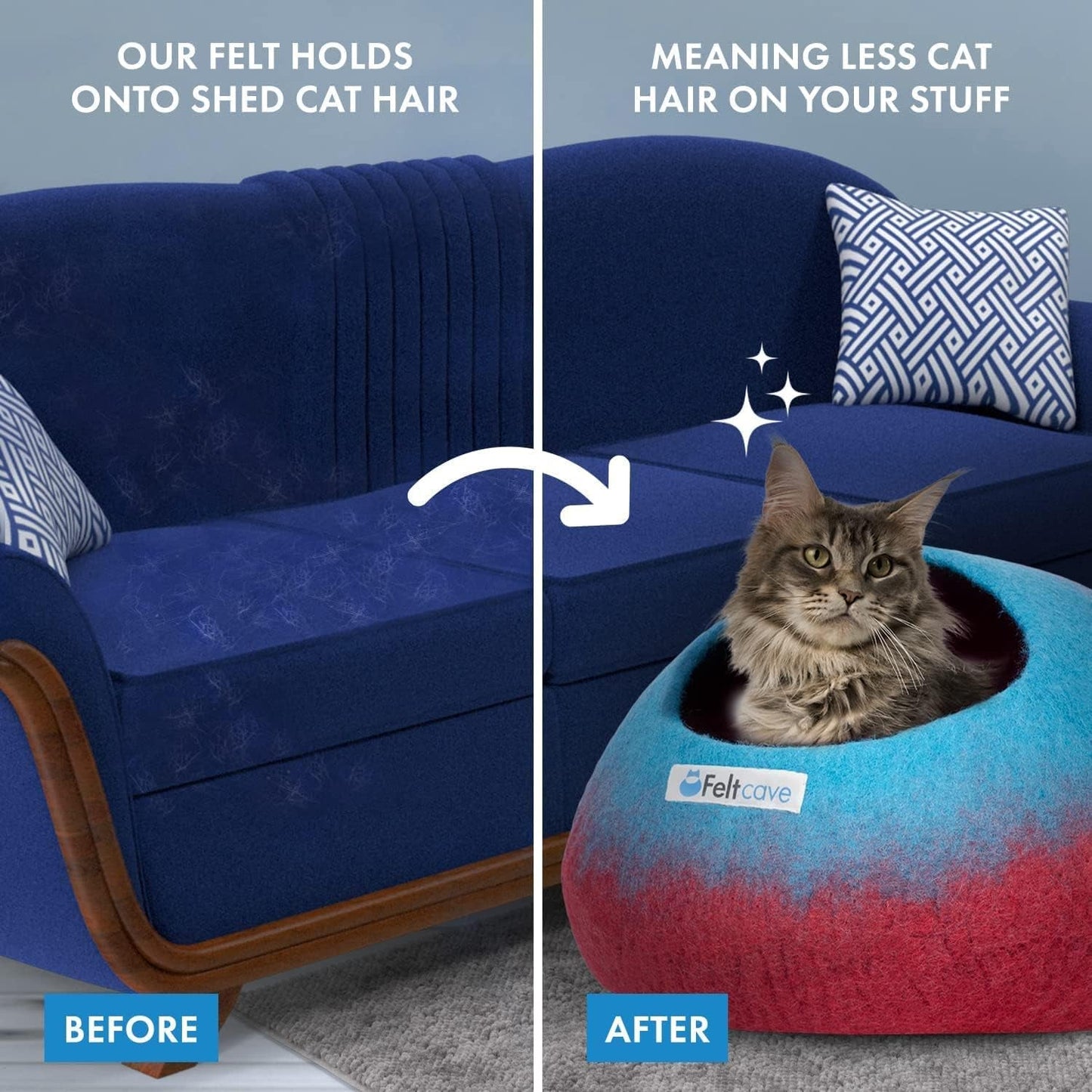 Large Cat Cave Bed | Maroon & Aqua | Cute and Cozy Cat Cave Handcrafted Merino Wool | Hideaway for Indoor Cats | Warming Nest for Kitty | Washable Wool Fabric - Gift for Pets - pet needs7445031065070Large Cat Cave Bed | Maroon & Aqua | Cute and Cozy Cat Cave Handcrafted Merino Wool | Hideaway for Indoor Cats | Warming Nest for Kitty | Washable Wool Fabric - Gift for Petspet needs