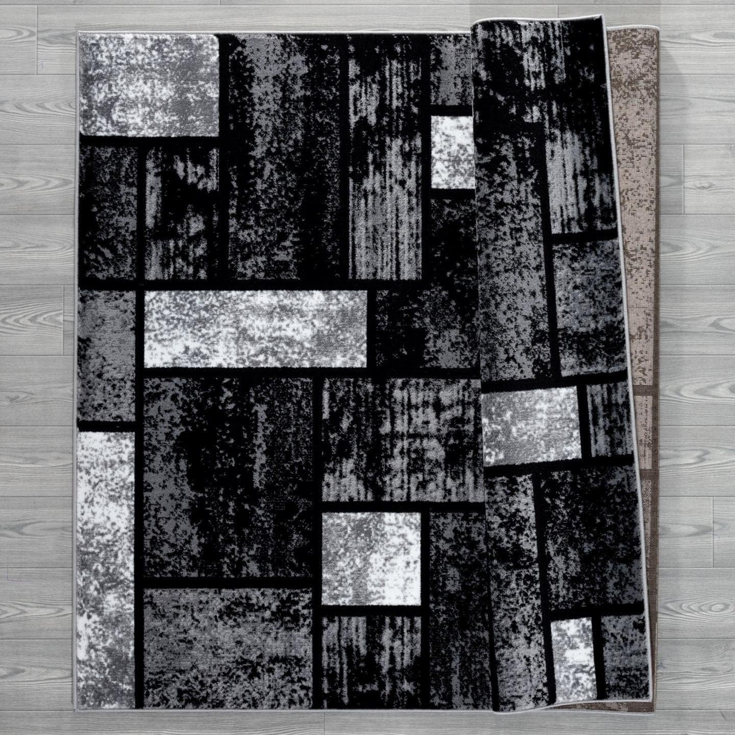 Luxe Weavers Geometric Squares Gray 6X9 Modern Abstract Area Rug - pet needs7445019593502Luxe Weavers Geometric Squares Gray 6X9 Modern Abstract Area Rugpet needs