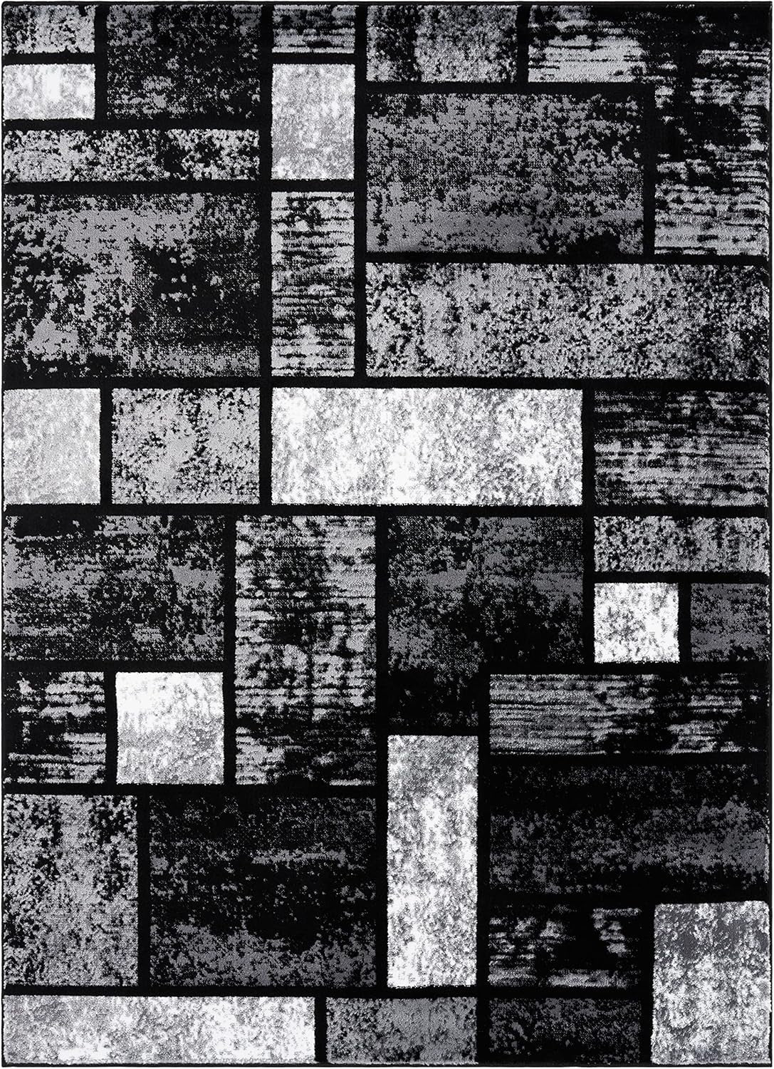 Luxe Weavers Geometric Squares Gray 6X9 Modern Abstract Area Rug - pet needs7445019593502Luxe Weavers Geometric Squares Gray 6X9 Modern Abstract Area Rugpet needs