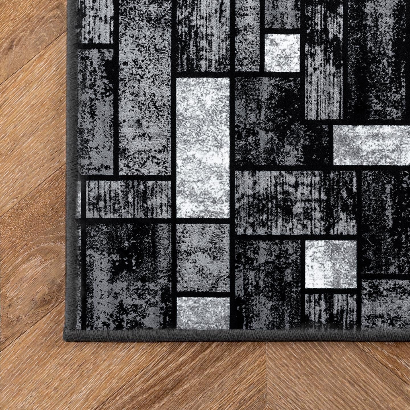Luxe Weavers Geometric Squares Gray 6X9 Modern Abstract Area Rug - pet needs7445019593502Luxe Weavers Geometric Squares Gray 6X9 Modern Abstract Area Rugpet needs